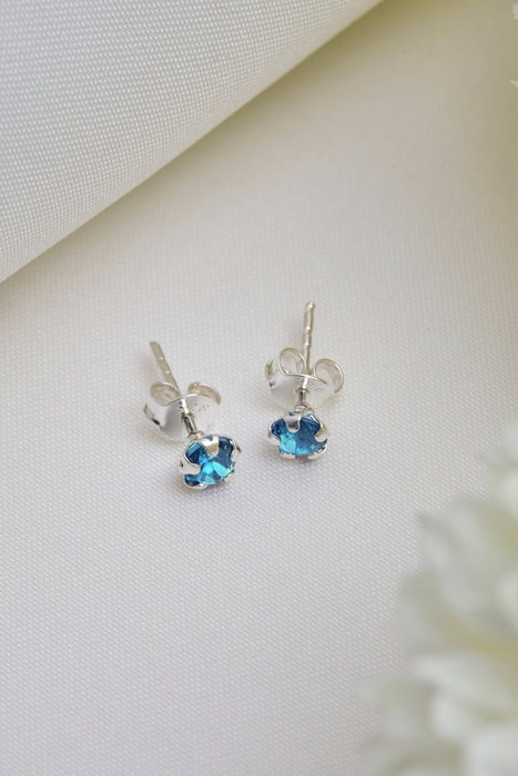 Heliophilia Silver Pendientes en Plata de Ley 925 - Azul